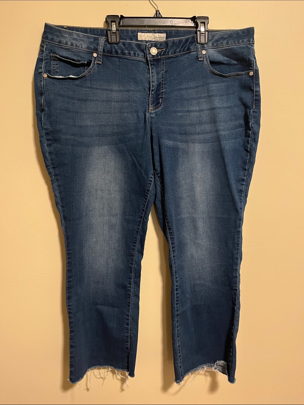 C EST. 1946 Dark Blue High-Rise Cropped Jeans by